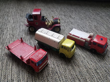 Load image into Gallery viewer, Lot of Vintage Lesney Matchbox Trucks, Pipe Truck, Fire Tanker, Oil, Packard Landaulet