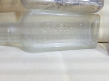 Load image into Gallery viewer, Antique Lettered Bottles- Stove Paint, Ed Pinaud Paris, Cough Med, Shoe Shine, etc.