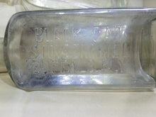 Load image into Gallery viewer, Antique Lettered Bottles- Stove Paint, Ed Pinaud Paris, Cough Med, Shoe Shine, etc.