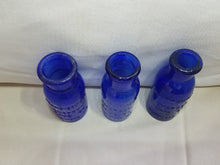 Load image into Gallery viewer, 3 Bromo Seltzer Cobalt Blue 4" Bottles 1901-1920 Vintage Emerson Drug Company