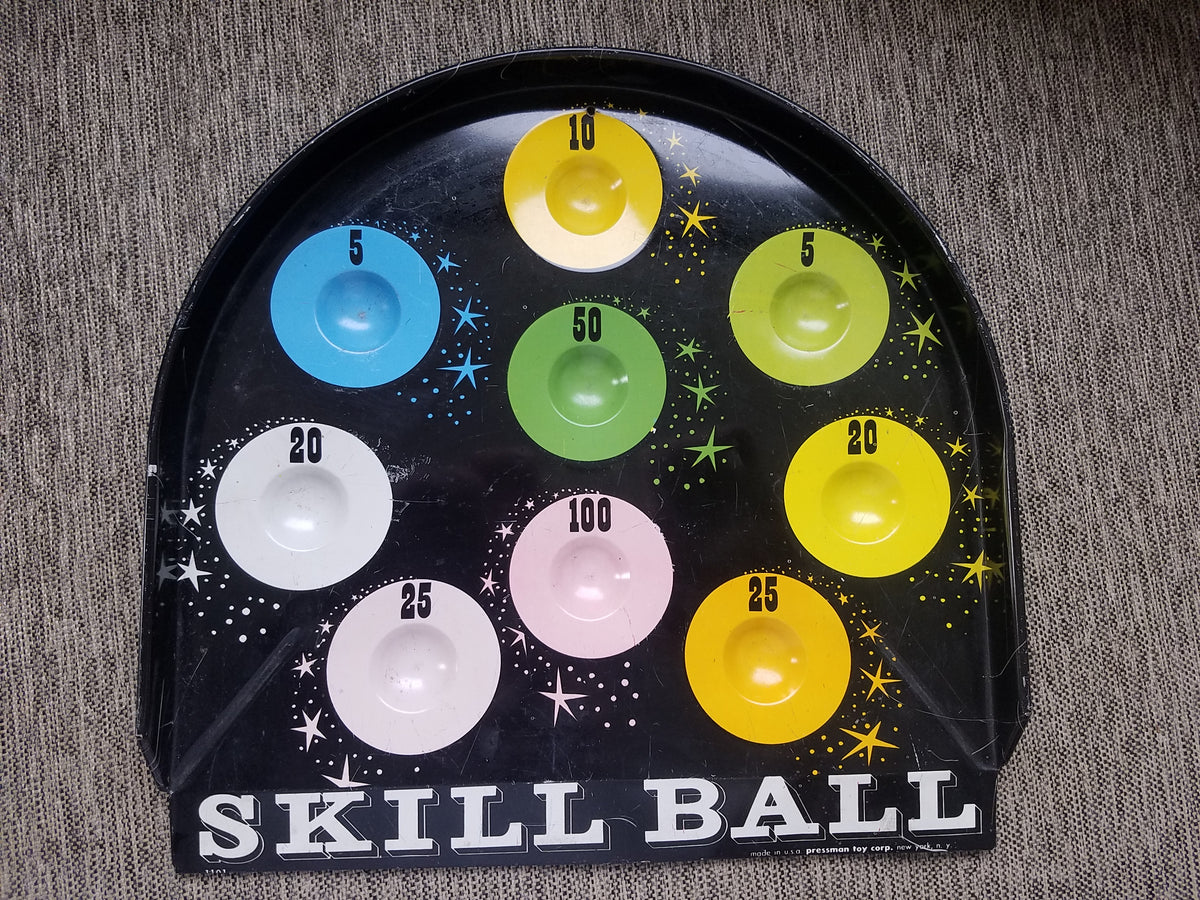 Vintage Skill Ball Game Board Pressman Toy Corp New York #1101 Metal R –  The Antique Slinger