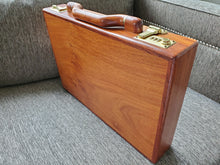 Load image into Gallery viewer, Vintage Wooden Attaché Laptop Briefcase Presto Lock Wood & Leather Folder Presto