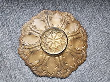 Load image into Gallery viewer, GORGEOUS COLORED PLATE GOOFUS GLASS CARNIVAL GLASS Gold and Red Flourishes