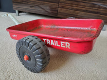 Load image into Gallery viewer, Red AMF Pedal Car Wagon Trailer like Radio Flyer All Metal