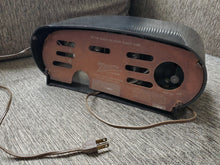 Load image into Gallery viewer, Vintage 1950s Zenith Art Deco S-19501 Owl Eyes Tube Radio w/Alarm Clock