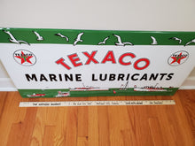 Load image into Gallery viewer, Large TEXACO Marine Lubricants Sign, Vintage Boats, 3 foot wide AWESOME GRAPHICS