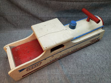 Load image into Gallery viewer, Vintage Homemade Wooden Ride-on Locomotive Toy Folk Art Toy Town LTD 1020