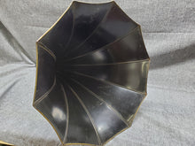 Load image into Gallery viewer, Edison 10 Panel Flower Phonograph Horn Black Columbia