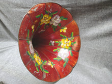 Load image into Gallery viewer, Edison TCoT 11 Panel GORGEOUS Flower Phonograph Horn Red 36 Inch Long