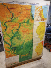 Load image into Gallery viewer, Vintage Denoyer- Geppert ILLINOIS STATE & CHICAGO Pull Down Classroom Map 1968