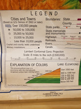 Load image into Gallery viewer, Vintage Denoyer- Geppert ILLINOIS STATE & CHICAGO Pull Down Classroom Map 1968