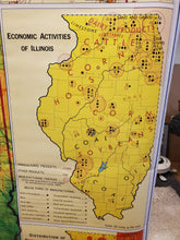 Load image into Gallery viewer, Vintage Denoyer- Geppert ILLINOIS STATE & CHICAGO Pull Down Classroom Map 1968