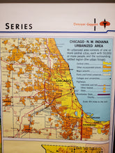 Load image into Gallery viewer, Vintage Denoyer- Geppert ILLINOIS STATE & CHICAGO Pull Down Classroom Map 1968