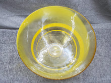 Load image into Gallery viewer, 1960s Murano Glass LARGE Bowl Centerpiece w/ Yellow Ombre Swirls, Venice Italy