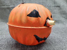 Load image into Gallery viewer, Antique Metal Halloween Pumpkin Noisemaker US Metal Toy Manufacturing