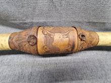 Load image into Gallery viewer, 1950's VINTAGE MOUNTED STEER COW BULL HORNS 4 FEET Wide LEATHER Wrap