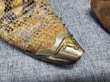 Load image into Gallery viewer, VINTAGE 1970s JUSTIN PYTHON SNAKESKIN COWBOY BOOTS with TIPS Style 9038 Mens 9D