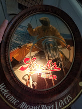 Load image into Gallery viewer, VINTAGE STROHS LIGHTED BEER SIGN SAILOR WELCOME ABOARD BEER LOVERS
