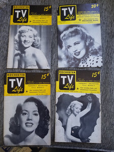 1952 Rochester NY TV Life Magazines Ginger Rogers Peggy Barrett etc Lot of 4