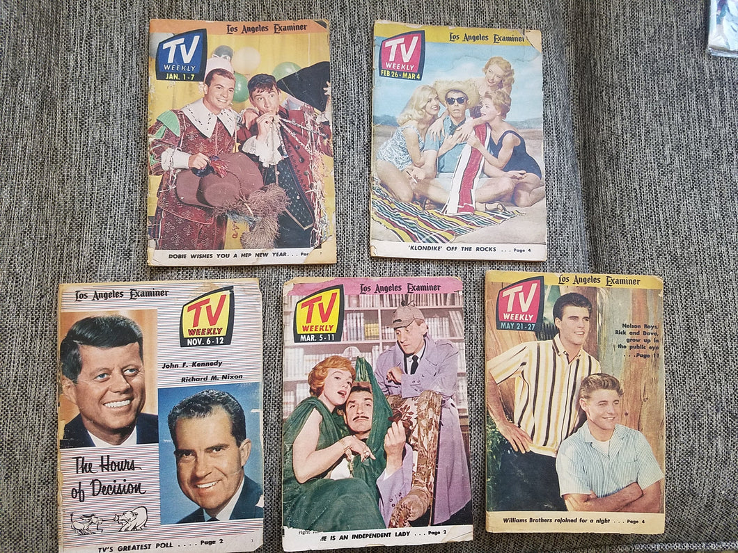 Los Angeles Examiner TV Weekly 1960-61 Kennedy, Nixon, Dobie Gillis, Nelson Bros