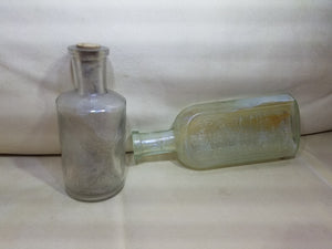 Antique Lettered Bottles- Stove Paint, Ed Pinaud Paris, Cough Med, Shoe Shine, etc.