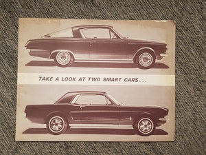 1965 Plymouth Barracuda Dealer Brochure Comparision to Mustang