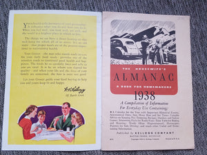 1938 The Housewife’s Almanac, A Book for Homemakers, Kellogg Co.