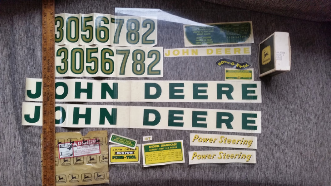 Vintage Genuine JOHN DEERE Tractor Decals NOS Lot of 15