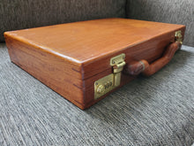 Load image into Gallery viewer, Vintage Wooden Attaché Laptop Briefcase Presto Lock Wood &amp; Leather Folder Presto
