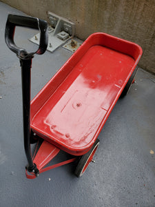 Vintage Red Wagon Unmarked like Radio Flyer COOL WHEELS!