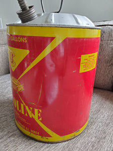 Vintage Red 5 Gallon Gas Can with Car logo 1960 Pontiac Jayes Can Co Chicago