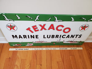 Large TEXACO Marine Lubricants Sign, Vintage Boats, 3 foot wide AWESOME GRAPHICS