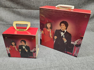 Donny and Marie Osmond Vintage LP & 45 Record Carrying cases and Records SET