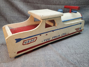 Vintage Homemade Wooden Ride-on Locomotive Toy Folk Art Toy Town LTD 1020