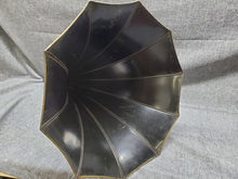 Load image into Gallery viewer, Edison 10 Panel Flower Phonograph Horn Black Columbia
