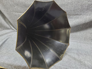 Edison 10 Panel Flower Phonograph Horn Black Columbia
