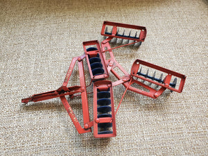 Lot of 7 Carter Tru Scale Red Tractor Combine Disc Elevator Loader ALL WORKING