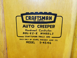 Vintage NEW OLD STOCK CRAFTSMAN Wood Auto Creeper Model 9-4546 ROL-EZ-E